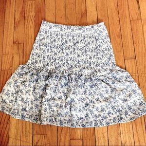 Blue and White Floral Skirt